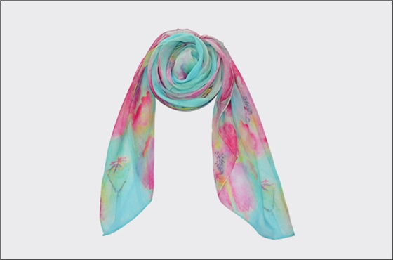 時尚印花圍巾 真絲圍巾 女士圍巾