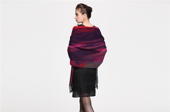 真絲油畫藝術(shù)提花披肩 拉絨披肩 女士披肩