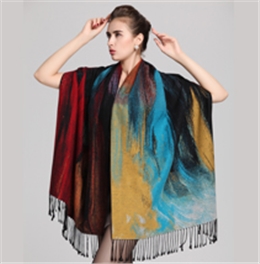 女士油畫藝術(shù)披肩