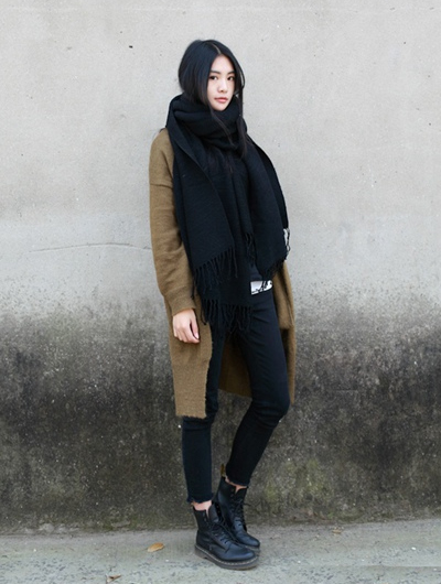 羊絨圍巾 純色圍巾