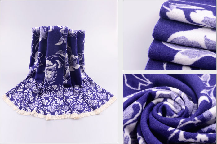 提花披肩 女士披肩 圍巾批發(fā) 拉絨披肩