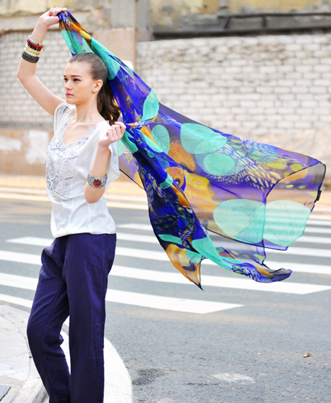 真絲圍巾 女士圍巾 圍巾定制