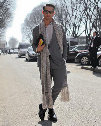 男士圍巾 男士圍巾的圍法 男士圍巾的搭配