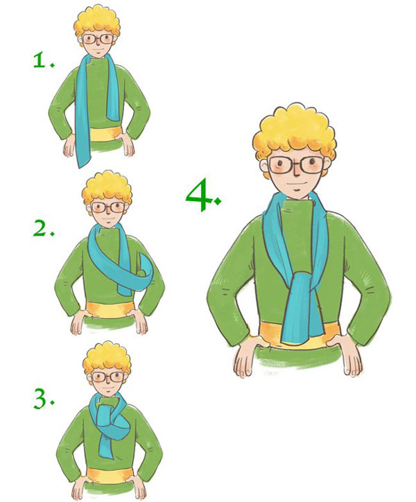 男士圍巾圍法方法一