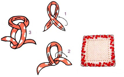 絲巾系法基礎(chǔ)方巾結(jié)