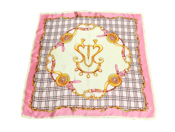 格紋誘粉小方巾細節(jié)圖