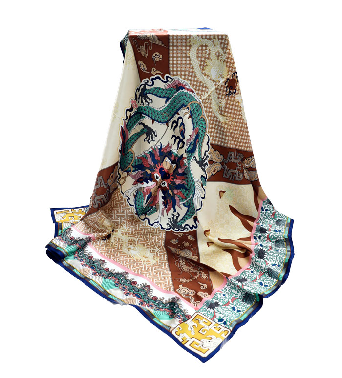 龍鳳呈祥絲巾整體圖