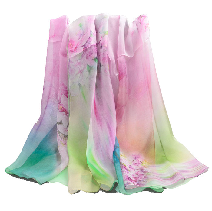 迷花沾草絲巾整體圖